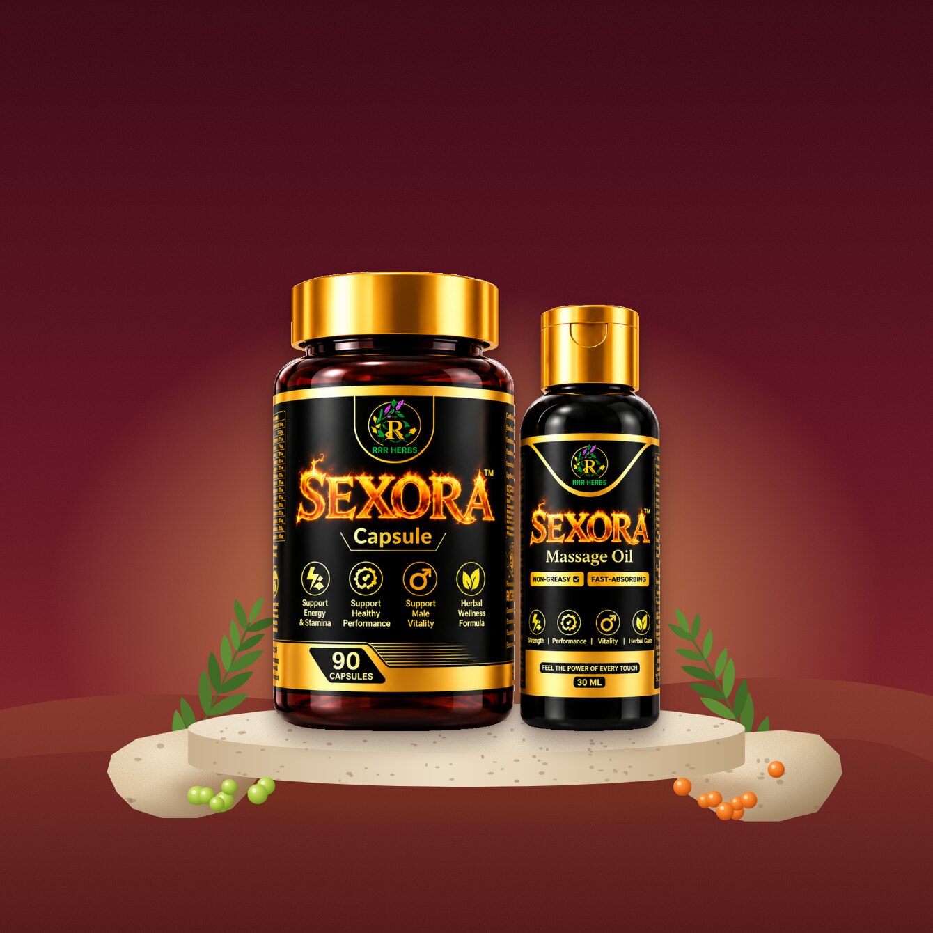RRR Herbs Power Capsule & Massage Oil Combo — photo 2